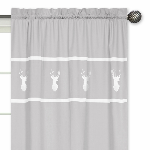 Woodsy Grey and White Collection Window Panels - Set of 2 - alt image 2