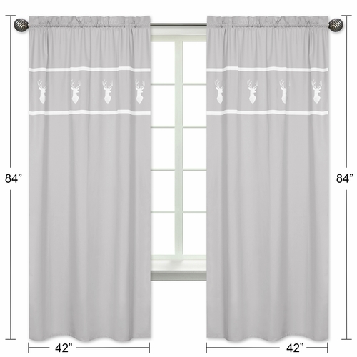 Woodsy Grey and White Collection Window Panels - Set of 2 - alt image 4