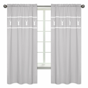 Woodsy Grey and White Collection Window Panels - Set of 2