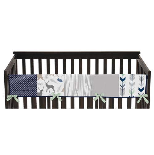 Woodsy Navy, Mint and Grey Collection 5 Piece Crib Bedding - alt image 3