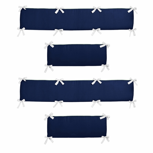Woodsy Navy, Mint and Grey Collection Crib Bumper Pad - alt image 1