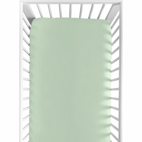 Woodsy Navy, Mint and Grey Collection Crib Sheet - Solid Mint