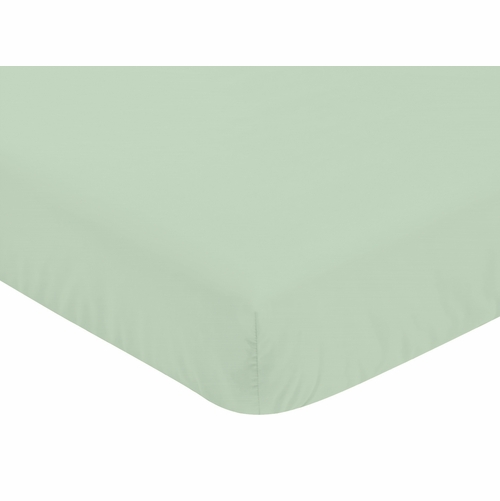 Woodsy Navy, Mint and Grey Collection Crib Sheet - Solid Mint - alt image 2