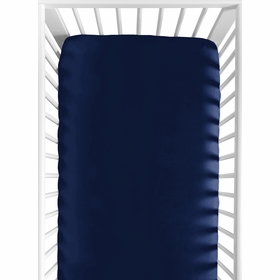 Woodsy Navy, Mint and Grey Collection Crib Sheet - Solid Navy Blue