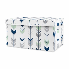 Woodsy Navy, Mint and Grey Collection Fabric Toy Bin Storage