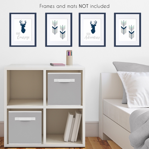 Woodsy Navy, Mint and Grey Collection Wall Art Prints - Set of 4 - alt image 2