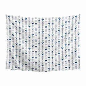 Woodsy Navy, Mint and Grey Collection Wall Tapestry - 60in. x 80in.