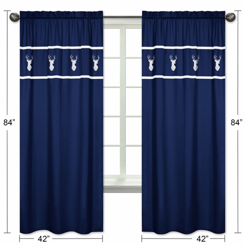 Woodsy Navy, Mint and Grey Collection Window Panels - Set of 2 - alt image 4