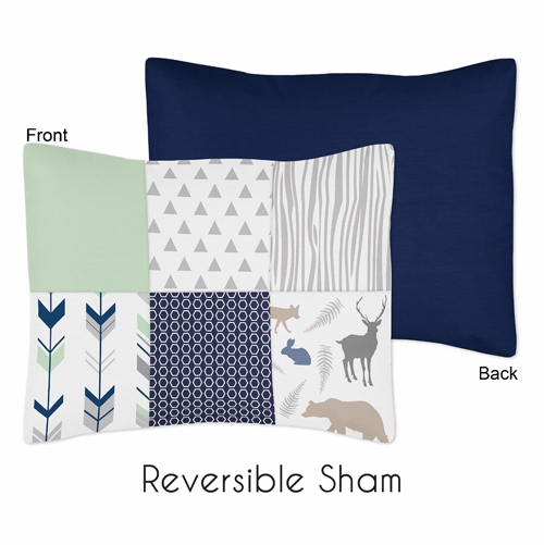 Woodsy Navy, Mint and Grey Twin Bedding Collection - alt image 4