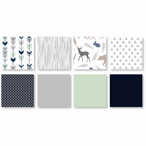 Woodsy Navy, Mint and Grey Twin Bedding Collection - alt image 5