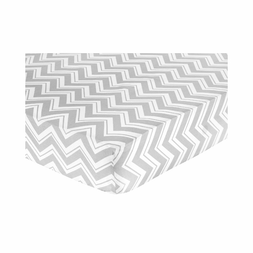 Zig Zag Yellow and Gray Chevron Crib Sheet - Zig Zag Print