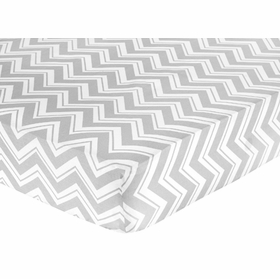 Zig Zag Yellow and Gray Chevron Crib Sheet - Zig Zag Print