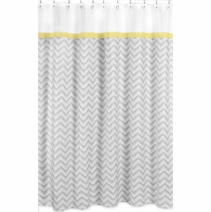 Zig Zag Yellow and Gray Chevron Shower Curtain