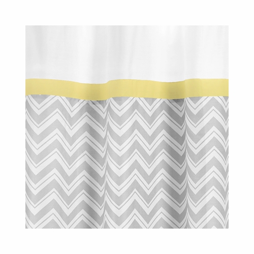 Zig Zag Yellow and Gray Chevron Shower Curtain - alt image 1