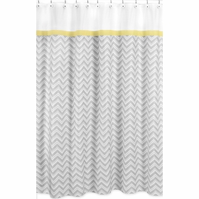 Zig Zag Yellow and Gray Chevron Shower Curtain