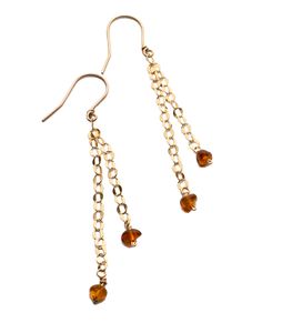 Amber and Rose Gold-Filled Earrings