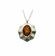 Amber and Sterling Silver Octagon Necklace