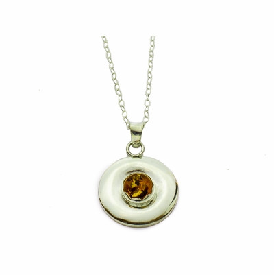 Amber with Sterling Silver Necklace