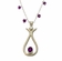 Amethyst and Textured Sterling Silver Necklace