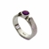 Amethyst and Textured Sterling Silver Ring