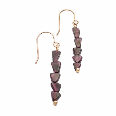 Arrow Head Garnet Earrings