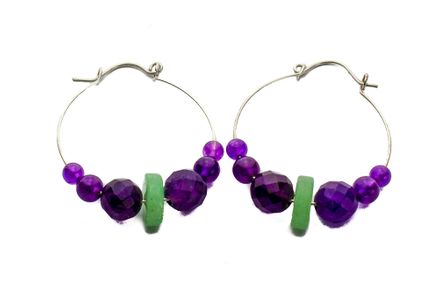 Aventurine and Amethyst Earrings
