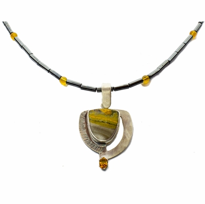 Bumble Bee Jasper with Hematite and Citrine