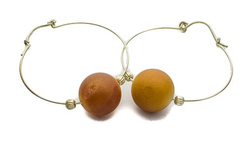 Druzy and Silver Hoop Earrings