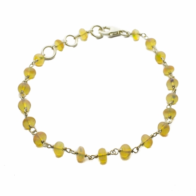 Ethiopian Opal and Sterling Silver Link Bracelet