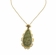 Ginkgo Leaf Picture Jasper and Sunstone Pendant Necklace