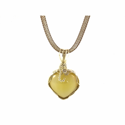 Heart-Shaped Agate Pendant
