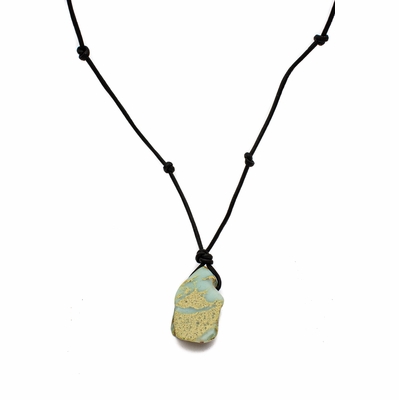 Impression Jasper and Leather Pendant Necklace