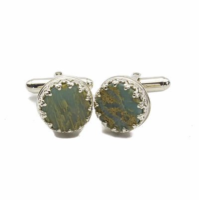 Impression Jasper & Sterling Silver Cufflinks