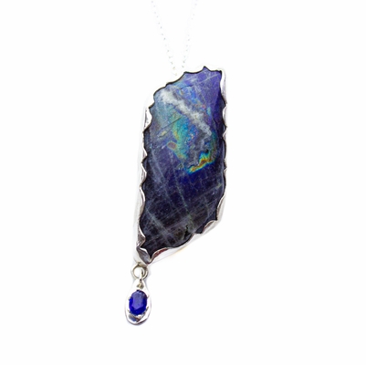 Labradorite and Kyanite Pendant Necklace