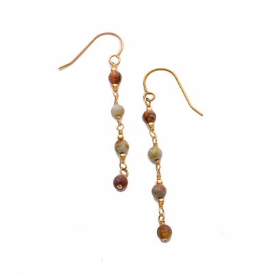 Laguna Lace Agate 14kt Rose Gold-Filled Link Earrings