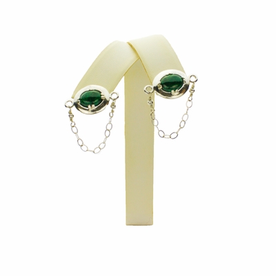 Malachite and Sterling Silver Earrings
