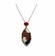 Petrified Wood Carnelian Pendant Necklace