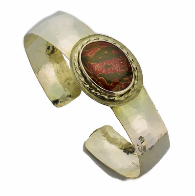 Red Creek Jasper and Sterling Silver Bracelet