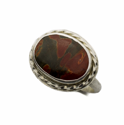 Red Creek Jasper and Sterling Silver Ring