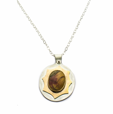 Red Creek Jasper with Gold-filled Accents Pendant Necklace