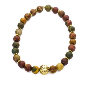 Red Creek Jasper & Filigree Bracelet