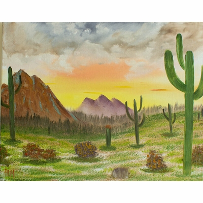 Southwest Desert Mountain Sunset