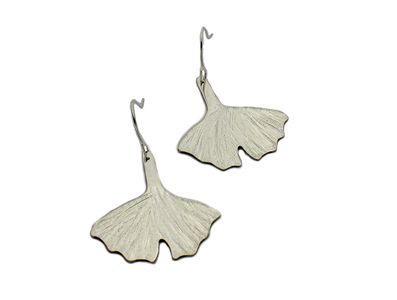 Sterling Silver Ginkgo Leaf Earrings
