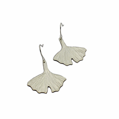 Sterling Silver Ginkgo Leaf Earrings