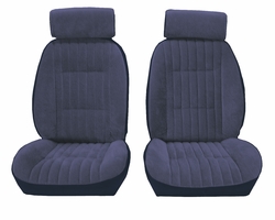 1982-1988 Buick Regal Coupe, Front European G Bucket Seats and Rear Bench Seat Upholstery Kit with Encore Velour seating area and Vinyl sides, back, and head rest covers U2006S