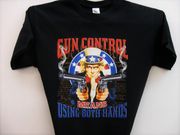 UNCLE SAM-GUN CONTROL MEANS USING BOTH HANDS-(T-SHIRT-LONG SLEEVE-T OR HOODIE)