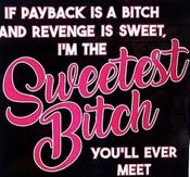 IF PAYBACK IS A BITCH AND REVENGE IS SWEET, I'M THE SWEETEST BITCH YOU'LL EVER MEET-(T-SHIRT-LONG SLEEVE T-HOODIE)
