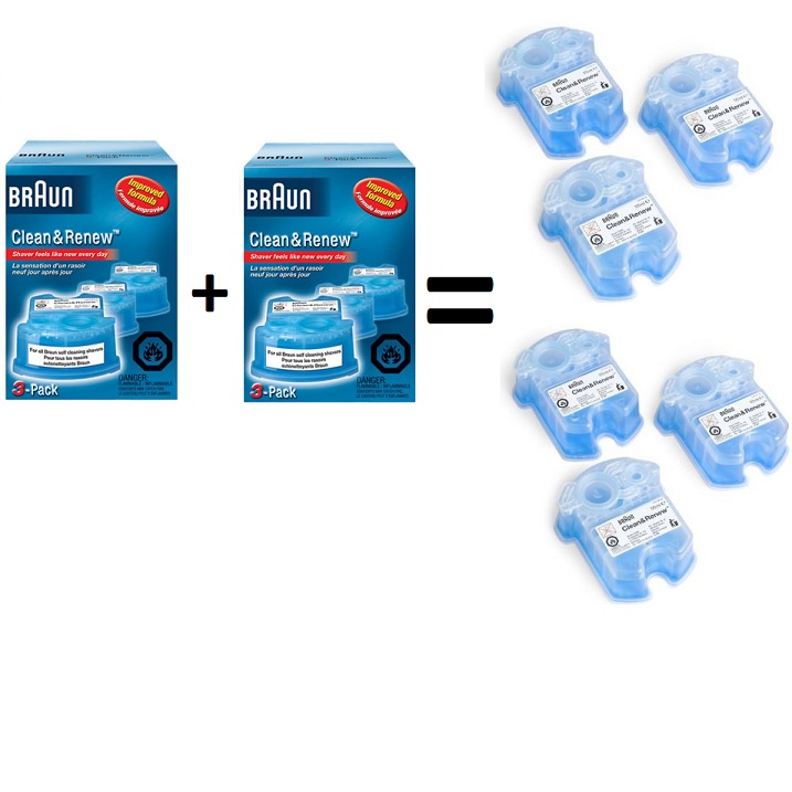 Braun CCR6 6 pack of Braun Clean and Renew Refill Cartridges 6 Pack