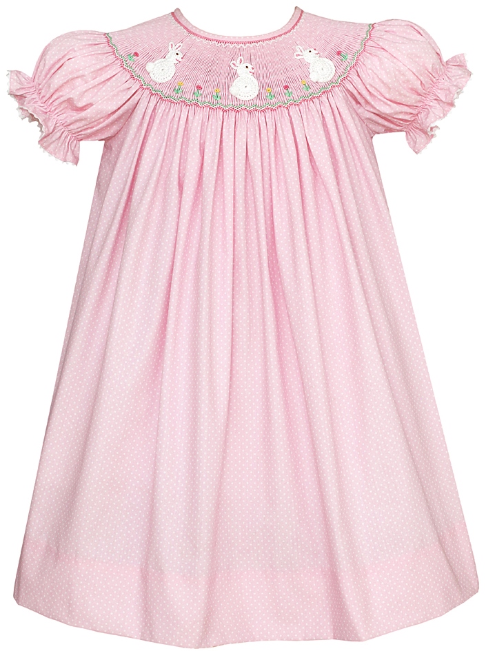 Claire & Charlie Girls Daisy Print Smocked Bishop Dress main image 1
