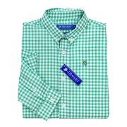 JBailey Seafoam Check Button Up Long Sleeve Shirt 2T, 6-8